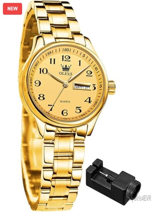 Women\'s Business Dress Watch Gold Silver Tone Stainless Steel Band Quartz Day main image 6